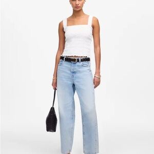 NWT Madewell Pieced Barrel Leg Jeans, Foster Wash, light denim, size 29